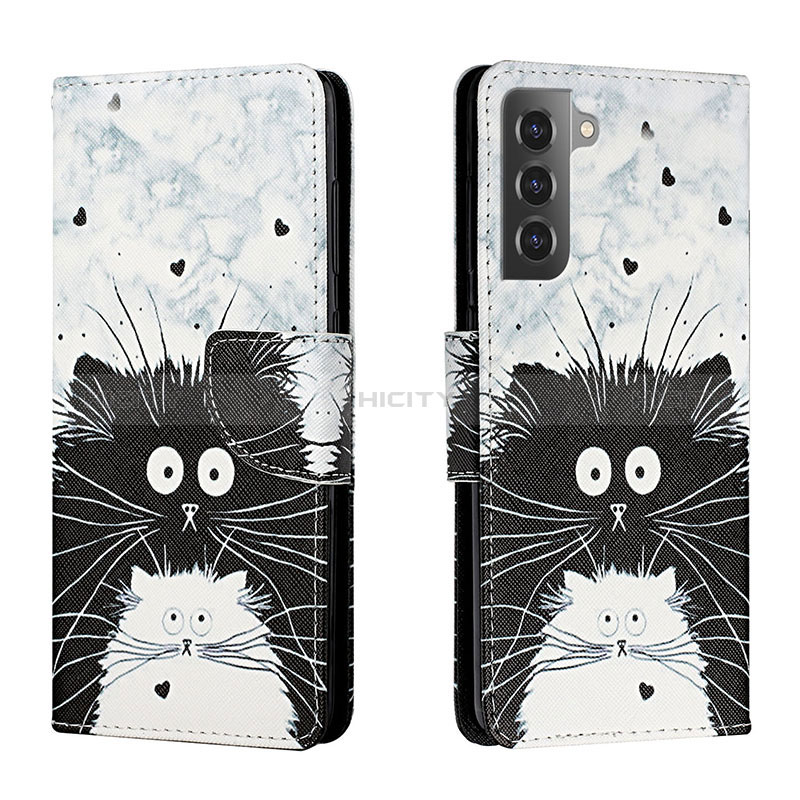 Custodia Portafoglio In Pelle Fantasia Modello Cover con Supporto H01X per Samsung Galaxy S22 Plus 5G Grigio