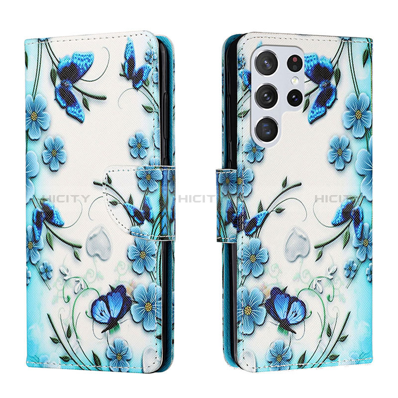 Custodia Portafoglio In Pelle Fantasia Modello Cover con Supporto H01X per Samsung Galaxy S22 Ultra 5G