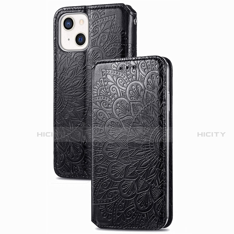 Custodia Portafoglio In Pelle Fantasia Modello Cover con Supporto H02 per Apple iPhone 13 Nero