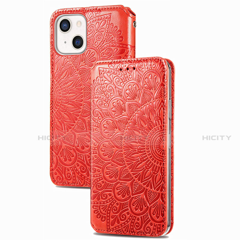 Custodia Portafoglio In Pelle Fantasia Modello Cover con Supporto H02 per Apple iPhone 13 Rosso