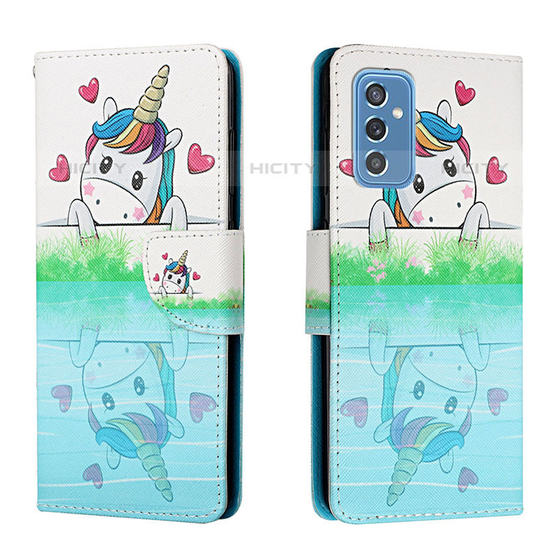 Custodia Portafoglio In Pelle Fantasia Modello Cover con Supporto H02X per Samsung Galaxy M52 5G