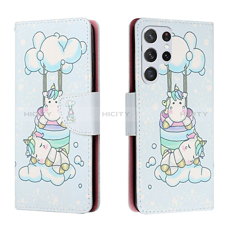 Custodia Portafoglio In Pelle Fantasia Modello Cover con Supporto H02X per Samsung Galaxy S24 Ultra 5G