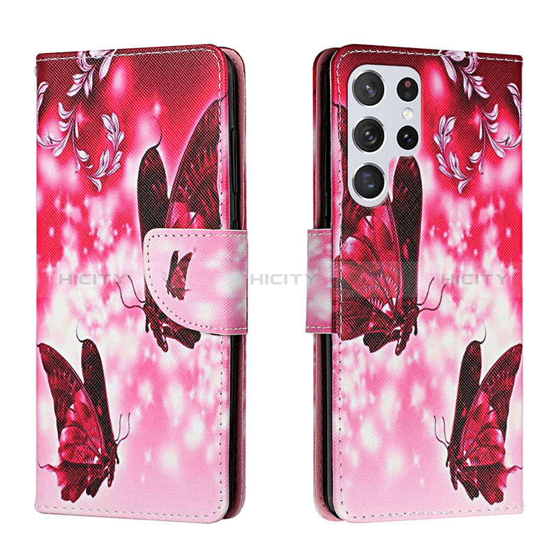 Custodia Portafoglio In Pelle Fantasia Modello Cover con Supporto H02X per Samsung Galaxy S24 Ultra 5G