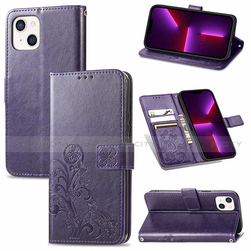 Custodia Portafoglio In Pelle Fantasia Modello Cover con Supporto H04 per Apple iPhone 13 Mini