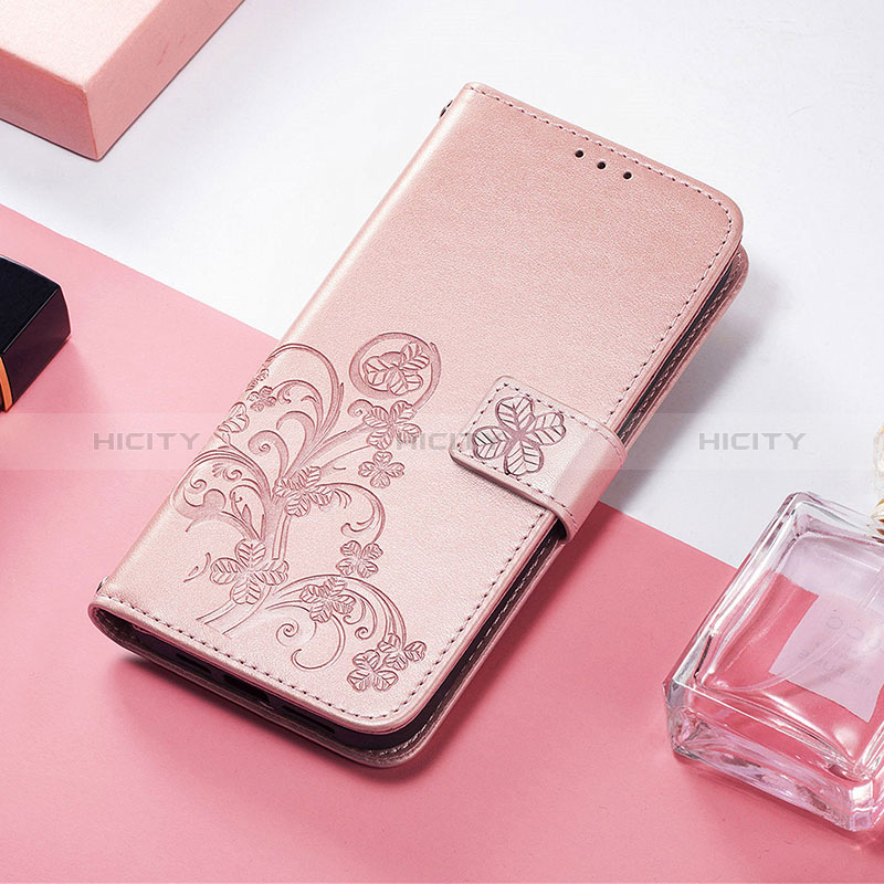 Custodia Portafoglio In Pelle Fantasia Modello Cover con Supporto H04 per Apple iPhone 14 Pro Max Oro Rosa