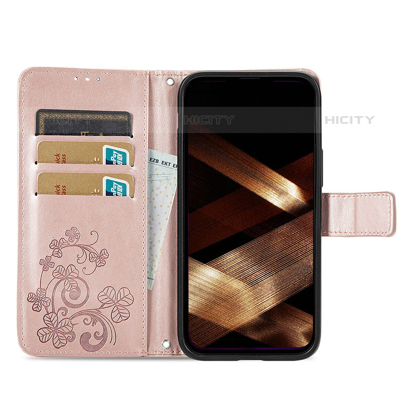 Custodia Portafoglio In Pelle Fantasia Modello Cover con Supporto H04 per Apple iPhone 15 Pro