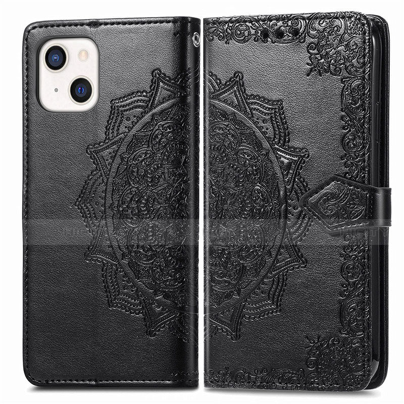 Custodia Portafoglio In Pelle Fantasia Modello Cover con Supporto H05 per Apple iPhone 13