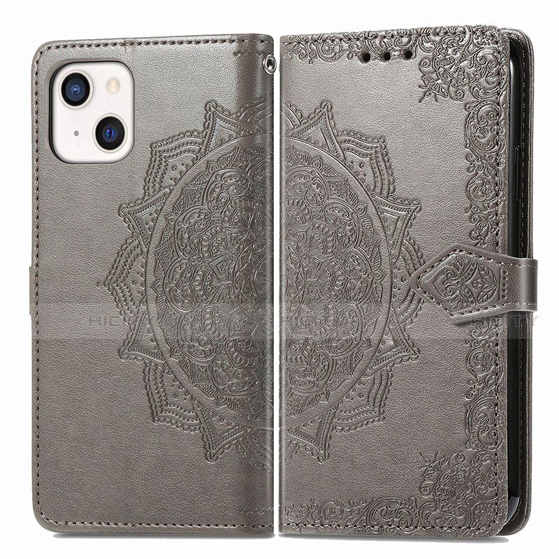 Custodia Portafoglio In Pelle Fantasia Modello Cover con Supporto H05 per Apple iPhone 13