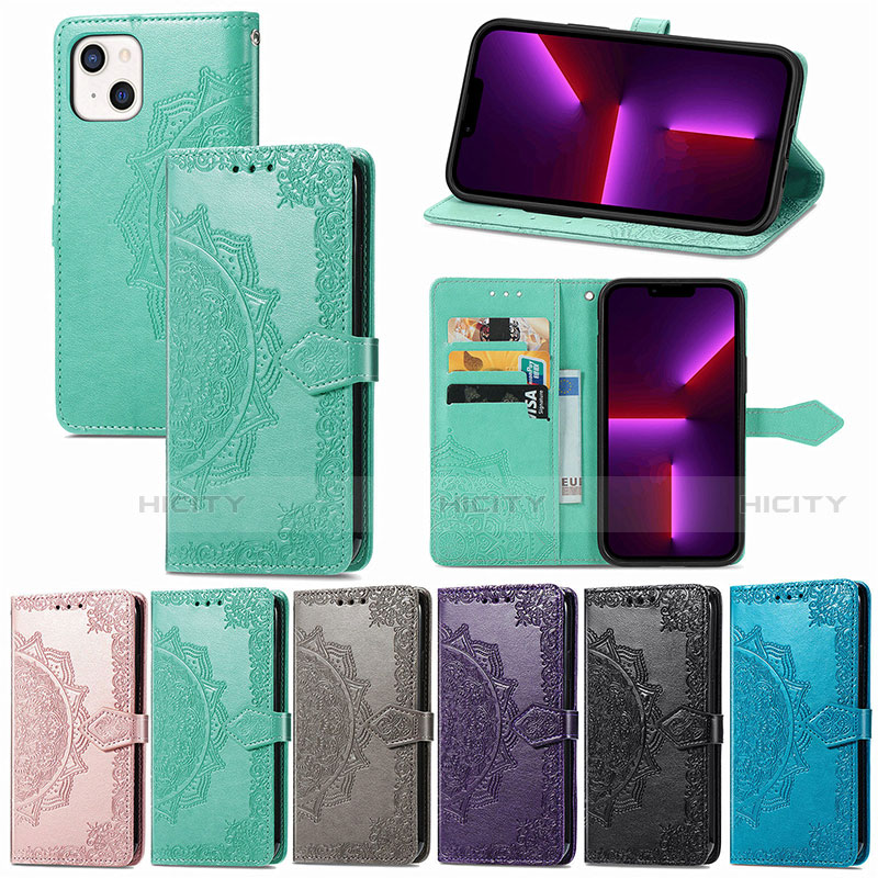 Custodia Portafoglio In Pelle Fantasia Modello Cover con Supporto H05 per Apple iPhone 13