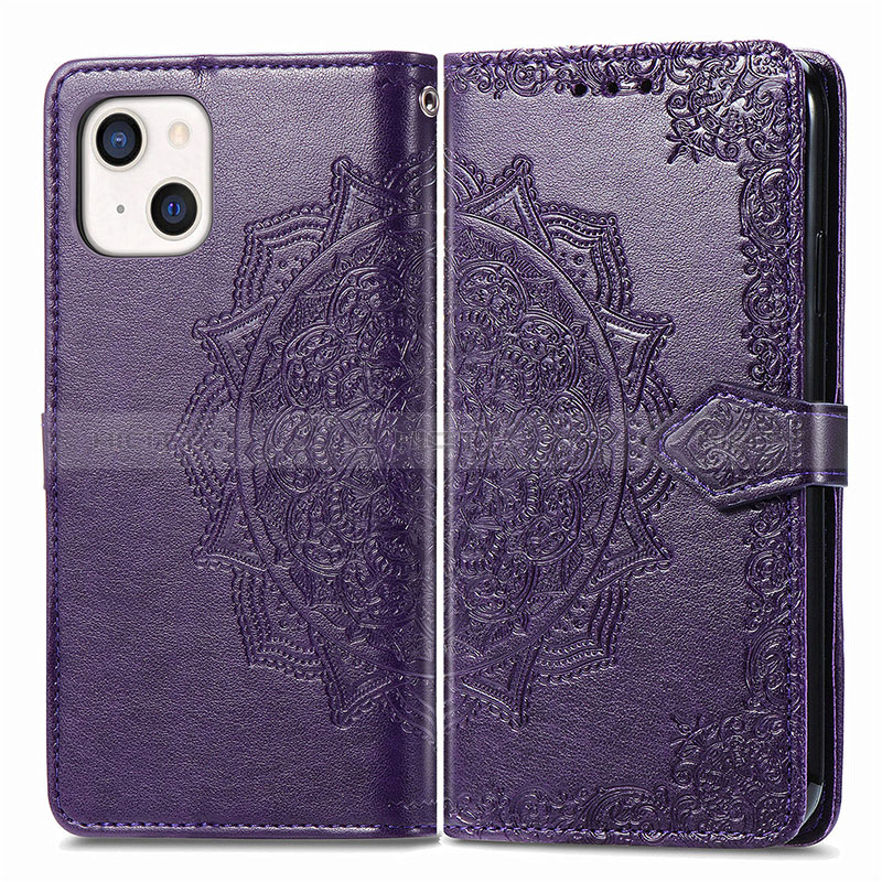 Custodia Portafoglio In Pelle Fantasia Modello Cover con Supporto H05 per Apple iPhone 15