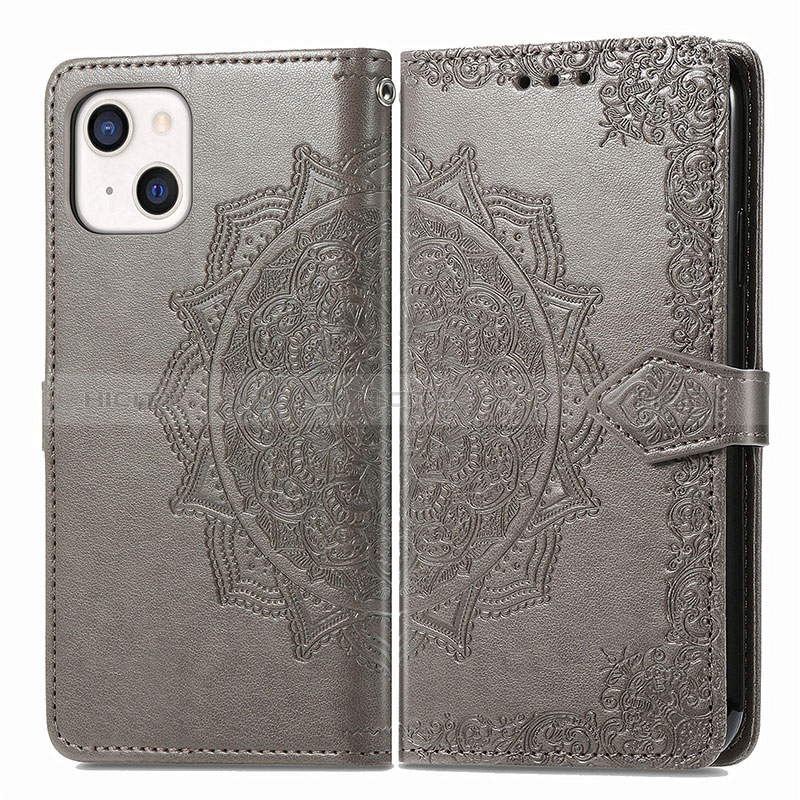 Custodia Portafoglio In Pelle Fantasia Modello Cover con Supporto H05 per Apple iPhone 15