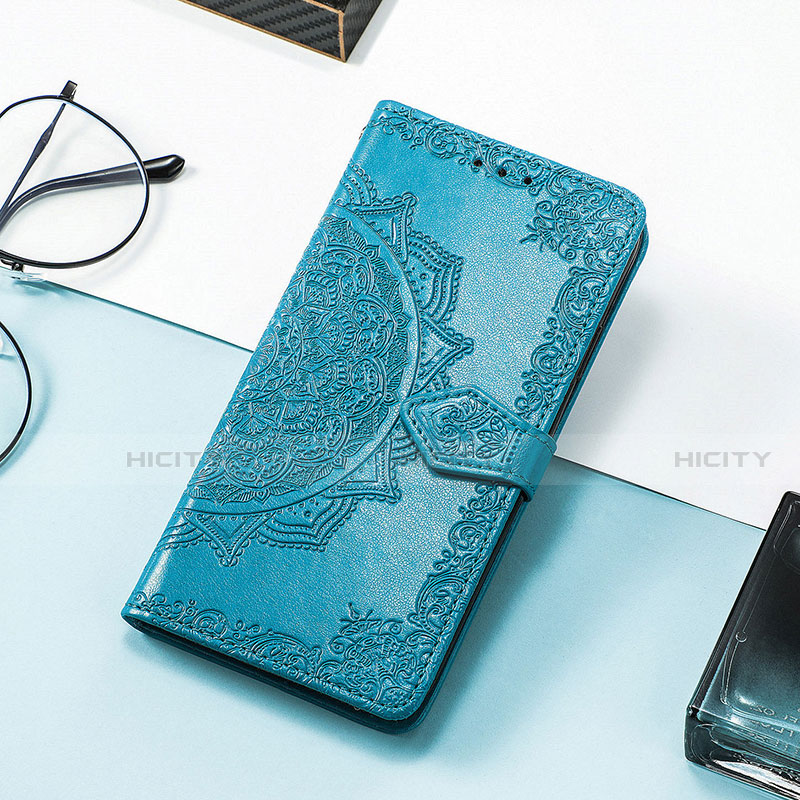 Custodia Portafoglio In Pelle Fantasia Modello Cover con Supporto H06 per Apple iPhone 13 Blu