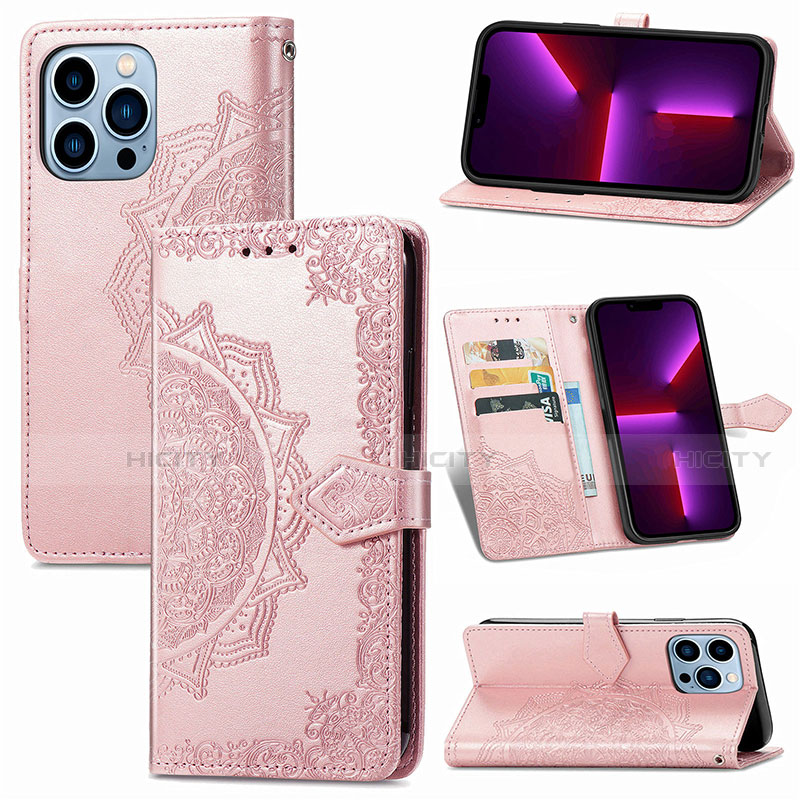 Custodia Portafoglio In Pelle Fantasia Modello Cover con Supporto H06 per Apple iPhone 13 Pro