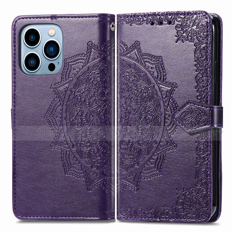 Custodia Portafoglio In Pelle Fantasia Modello Cover con Supporto H06 per Apple iPhone 13 Pro