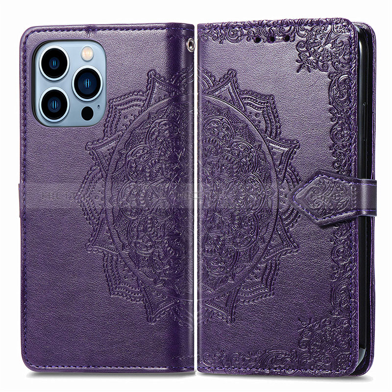 Custodia Portafoglio In Pelle Fantasia Modello Cover con Supporto H06 per Apple iPhone 14 Pro