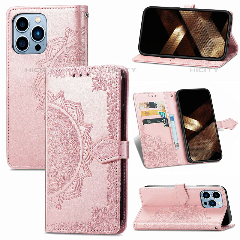 Custodia Portafoglio In Pelle Fantasia Modello Cover con Supporto H06 per Apple iPhone 15 Pro Max