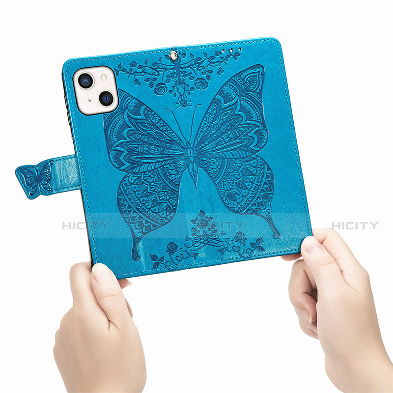 Custodia Portafoglio In Pelle Fantasia Modello Cover con Supporto H07 per Apple iPhone 14