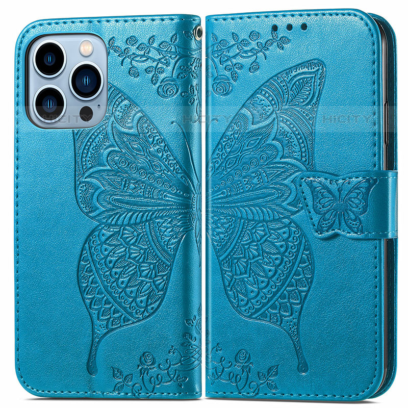 Custodia Portafoglio In Pelle Fantasia Modello Cover con Supporto H07 per Apple iPhone 15 Pro Max Blu