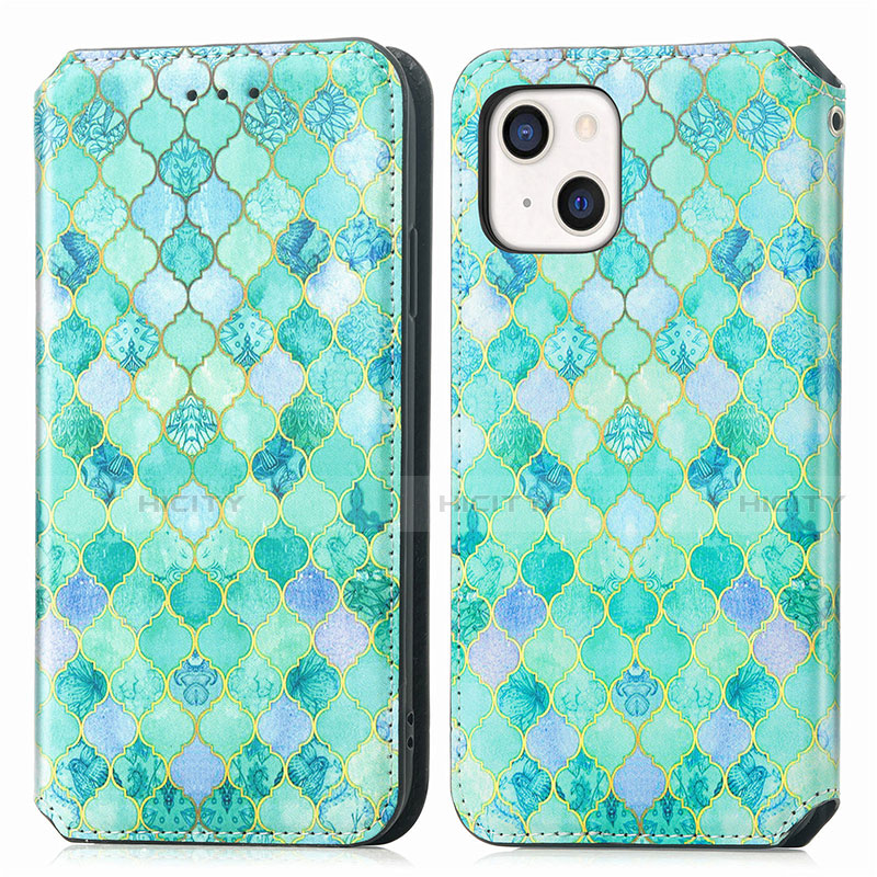 Custodia Portafoglio In Pelle Fantasia Modello Cover con Supporto H09 per Apple iPhone 14