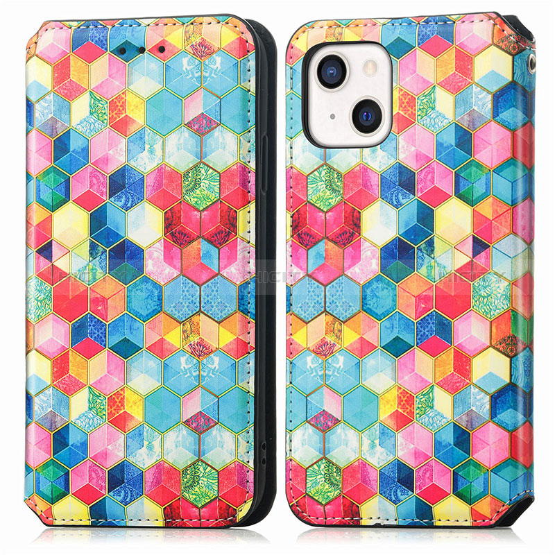 Custodia Portafoglio In Pelle Fantasia Modello Cover con Supporto H09 per Apple iPhone 15 Plus