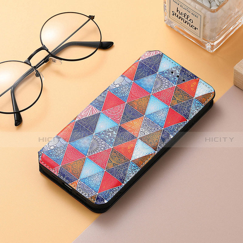 Custodia Portafoglio In Pelle Fantasia Modello Cover con Supporto H10 per Apple iPhone 13 Multicolore