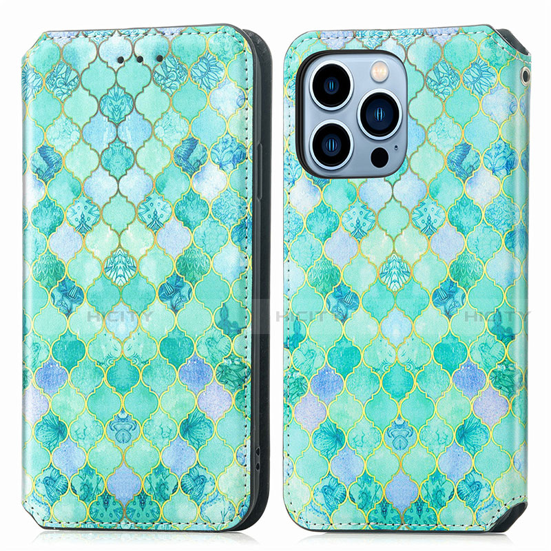 Custodia Portafoglio In Pelle Fantasia Modello Cover con Supporto H10 per Apple iPhone 13 Pro