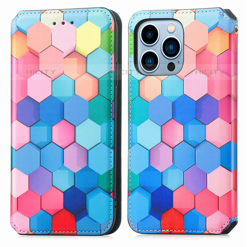 Custodia Portafoglio In Pelle Fantasia Modello Cover con Supporto H10 per Apple iPhone 15 Pro Max