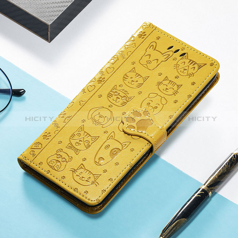 Custodia Portafoglio In Pelle Fantasia Modello Cover con Supporto H11 per Apple iPhone 14 Pro Giallo