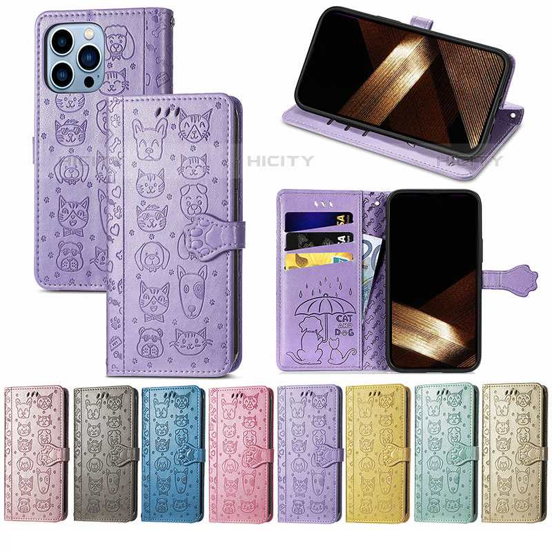 Custodia Portafoglio In Pelle Fantasia Modello Cover con Supporto H11 per Apple iPhone 15 Pro Max