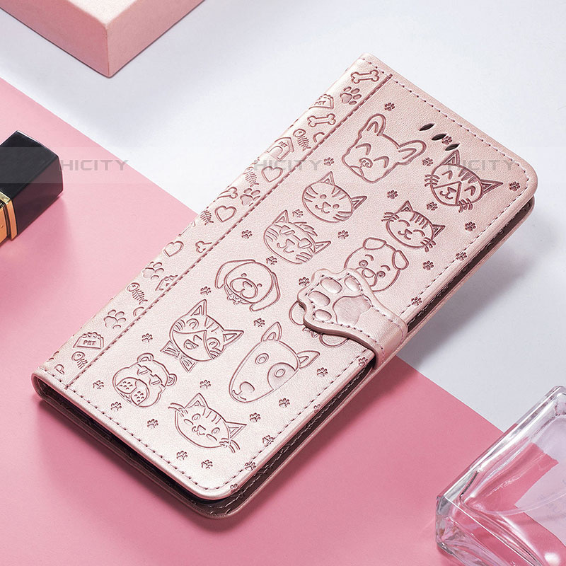 Custodia Portafoglio In Pelle Fantasia Modello Cover con Supporto H11 per Apple iPhone 15 Pro Max Oro Rosa