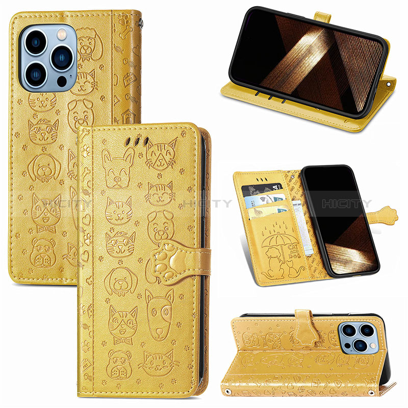 Custodia Portafoglio In Pelle Fantasia Modello Cover con Supporto H12 per Apple iPhone 14 Pro