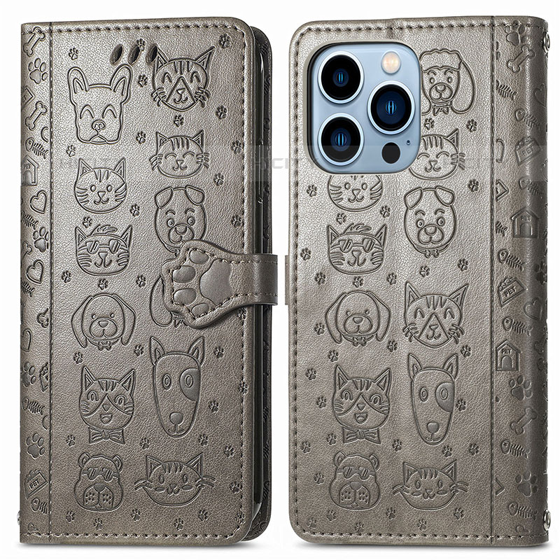 Custodia Portafoglio In Pelle Fantasia Modello Cover con Supporto H12 per Apple iPhone 15 Pro Max