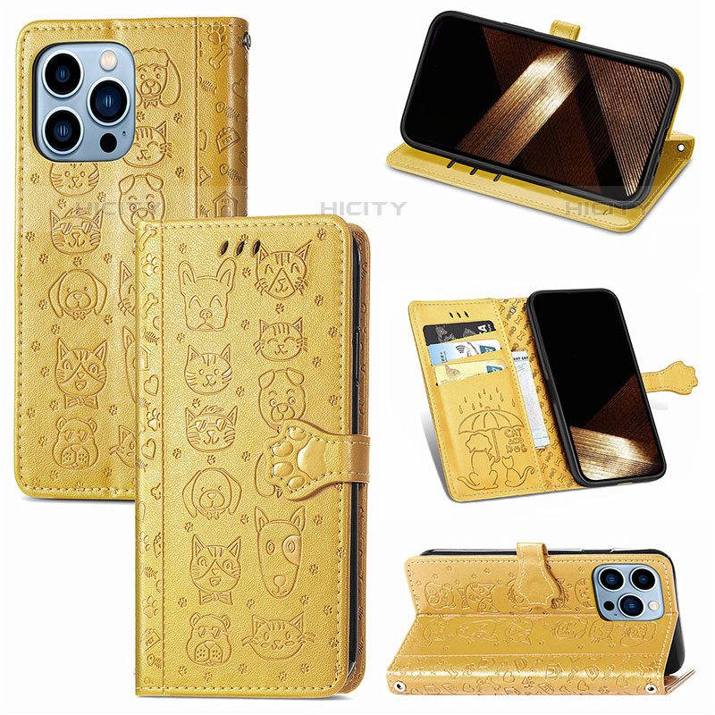 Custodia Portafoglio In Pelle Fantasia Modello Cover con Supporto H12 per Apple iPhone 15 Pro Max