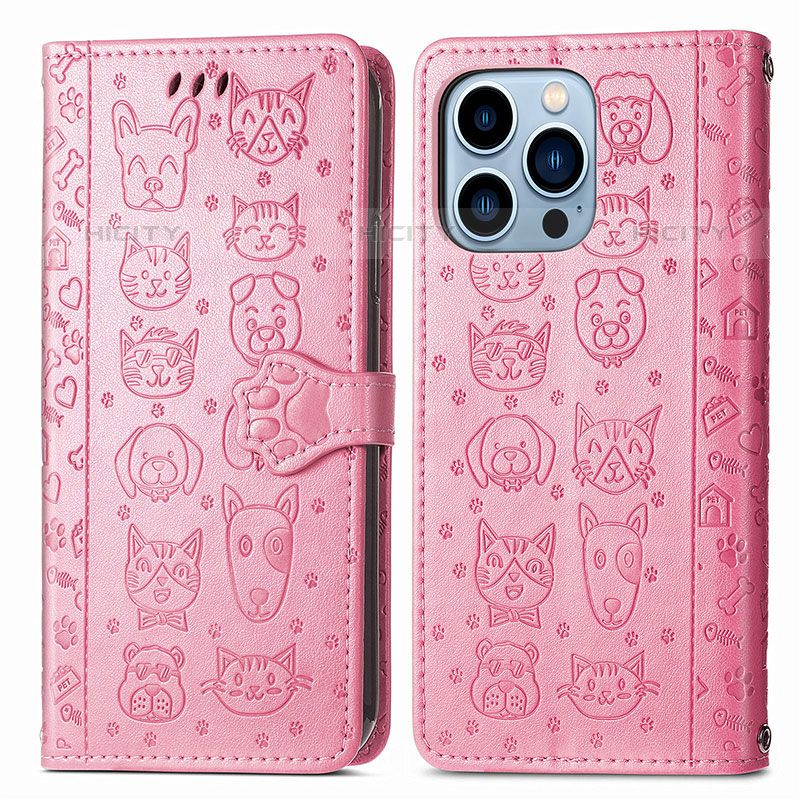 Custodia Portafoglio In Pelle Fantasia Modello Cover con Supporto H12 per Apple iPhone 15 Pro Max