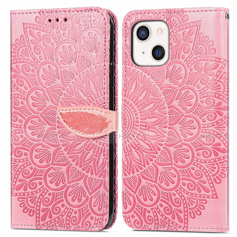 Custodia Portafoglio In Pelle Fantasia Modello Cover con Supporto H13 per Apple iPhone 13