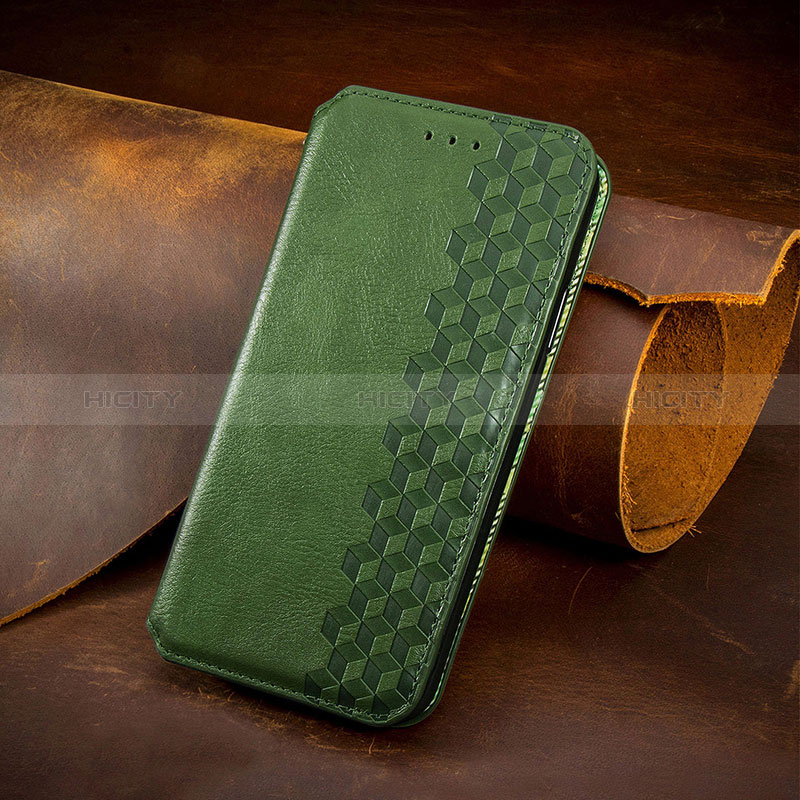 Custodia Portafoglio In Pelle Fantasia Modello Cover con Supporto H14 per Apple iPhone 14 Pro Max Verde