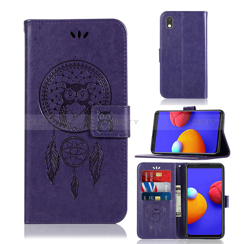 Custodia Portafoglio In Pelle Fantasia Modello Cover con Supporto JX1 per Samsung Galaxy A01 Core Viola