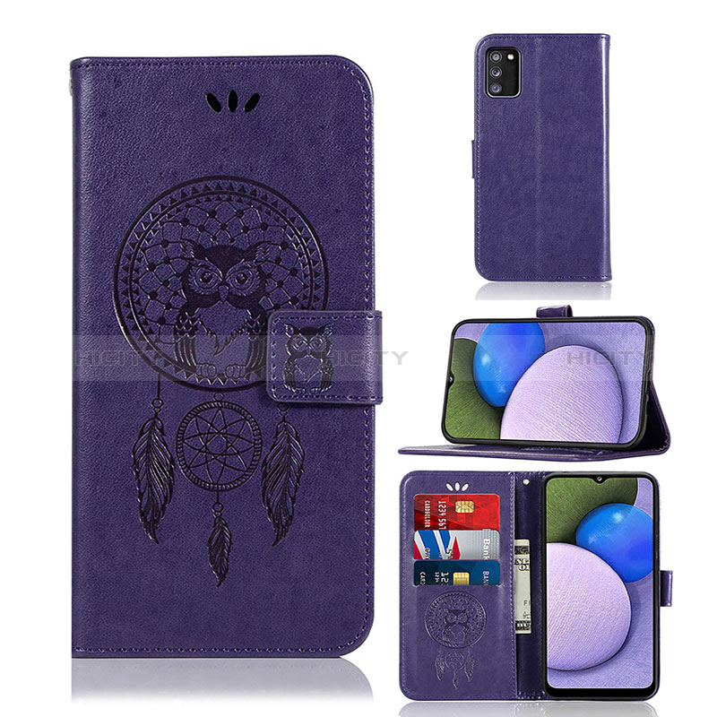 Custodia Portafoglio In Pelle Fantasia Modello Cover con Supporto JX1 per Samsung Galaxy A02s Viola