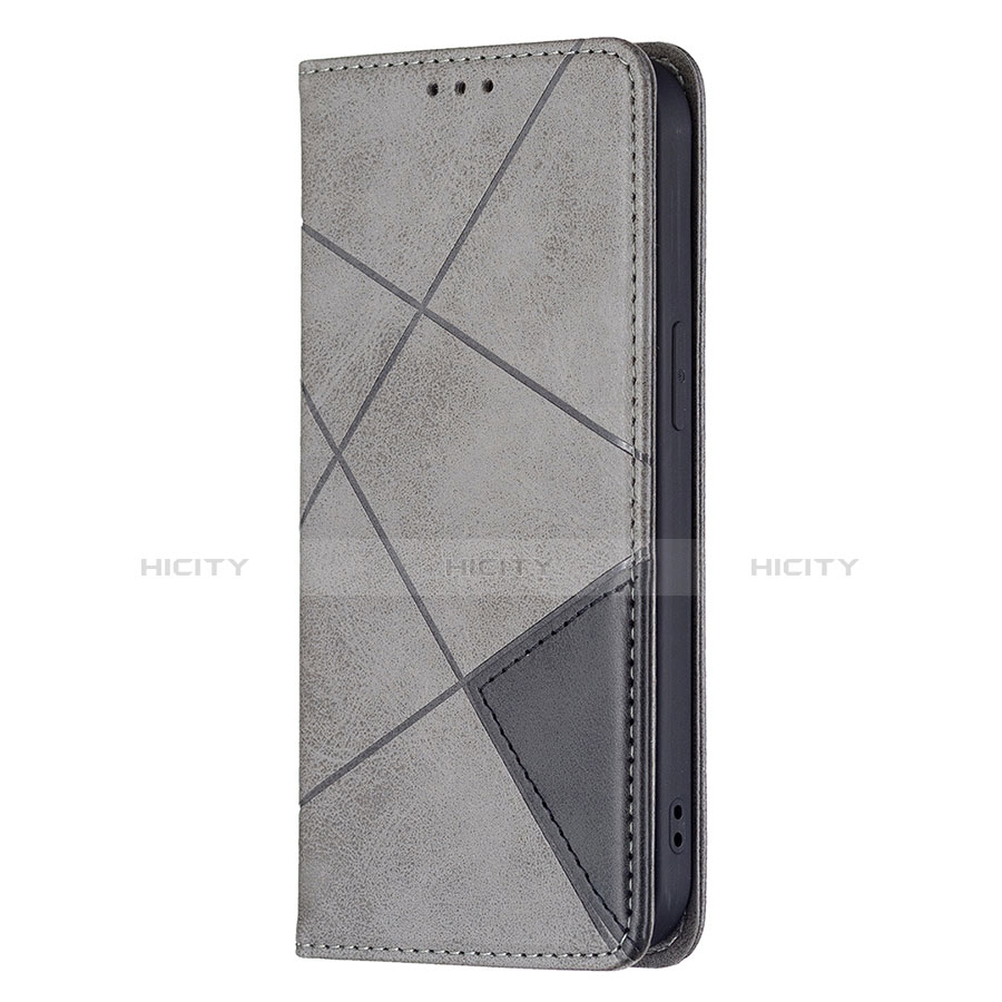 Custodia Portafoglio In Pelle Fantasia Modello Cover con Supporto L04 per Apple iPhone 13 Grigio