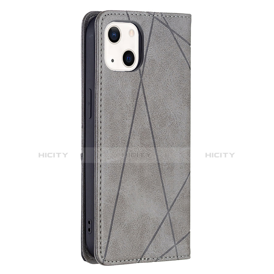 Custodia Portafoglio In Pelle Fantasia Modello Cover con Supporto L04 per Apple iPhone 13 Grigio