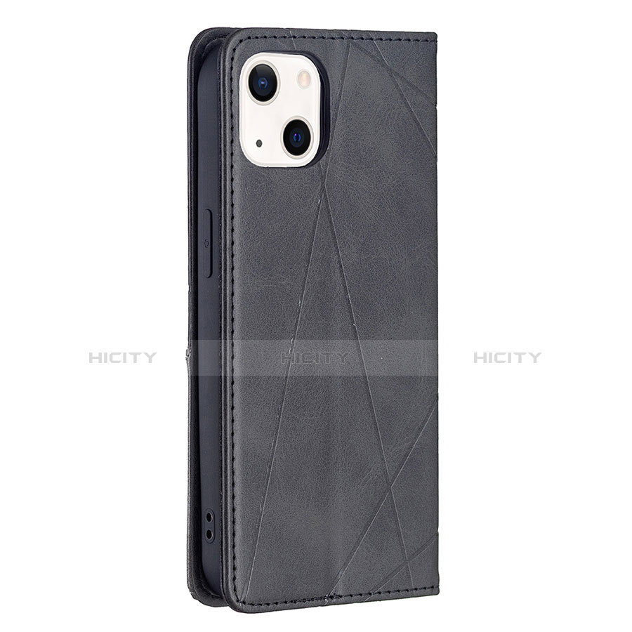 Custodia Portafoglio In Pelle Fantasia Modello Cover con Supporto L04 per Apple iPhone 13 Nero