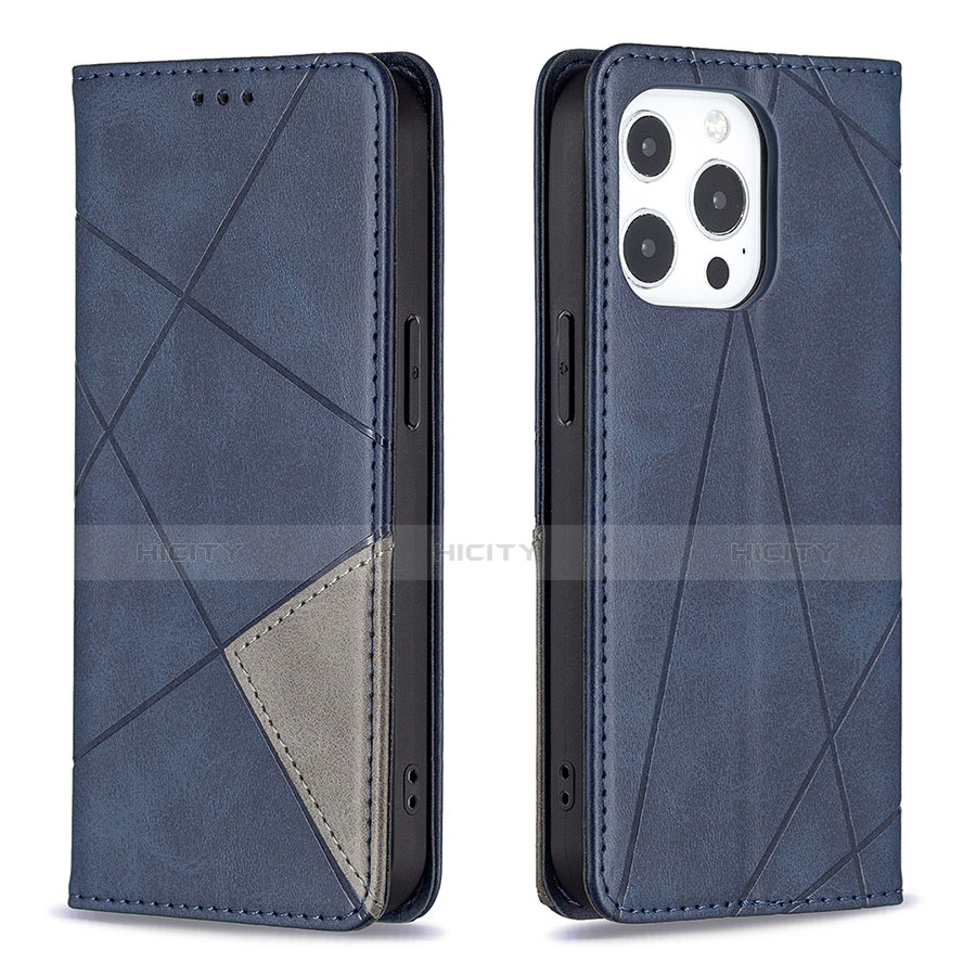 Custodia Portafoglio In Pelle Fantasia Modello Cover con Supporto L04 per Apple iPhone 13 Pro Blu