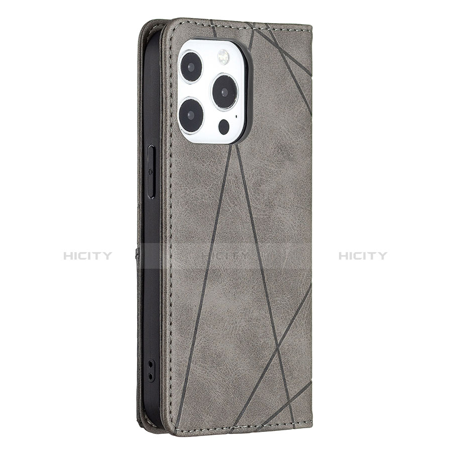 Custodia Portafoglio In Pelle Fantasia Modello Cover con Supporto L04 per Apple iPhone 13 Pro Grigio