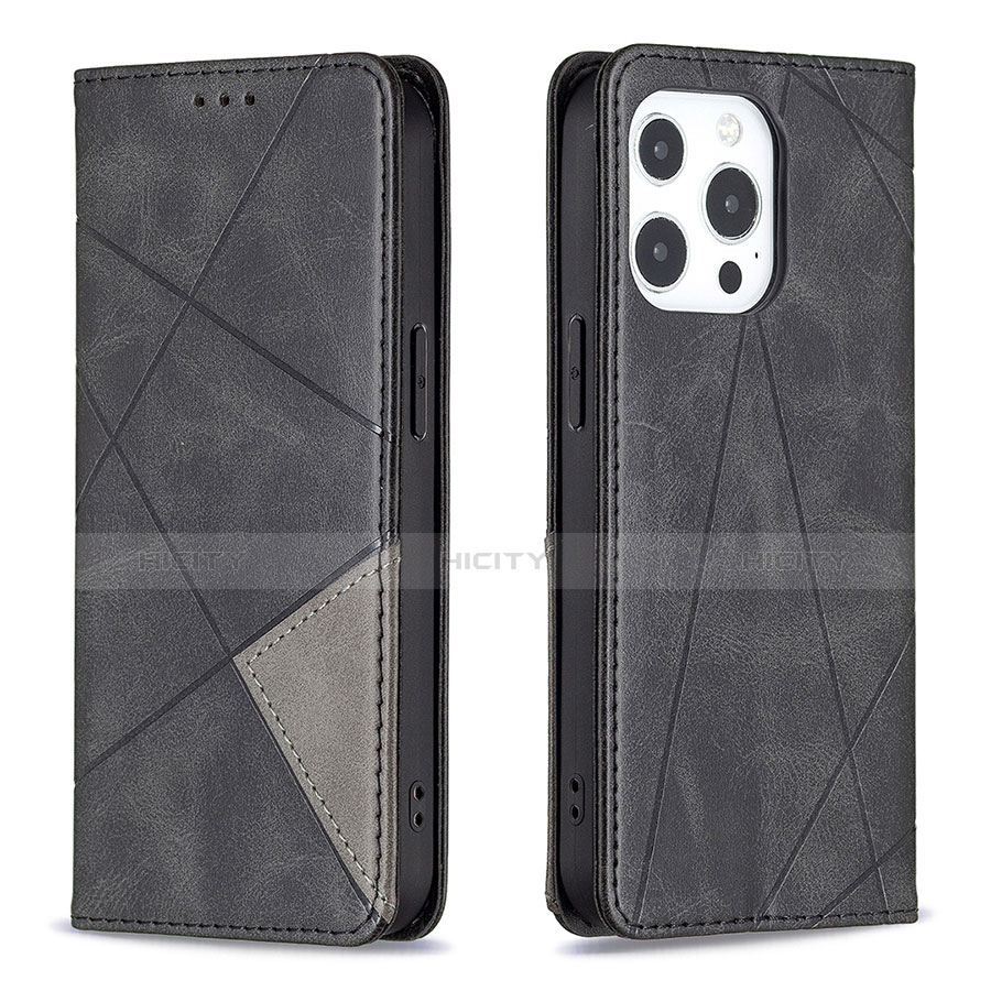 Custodia Portafoglio In Pelle Fantasia Modello Cover con Supporto L04 per Apple iPhone 13 Pro Nero