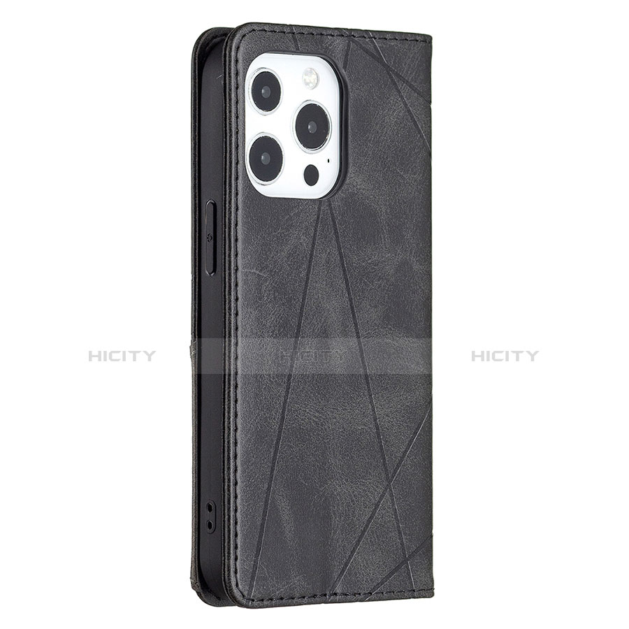 Custodia Portafoglio In Pelle Fantasia Modello Cover con Supporto L04 per Apple iPhone 13 Pro Nero