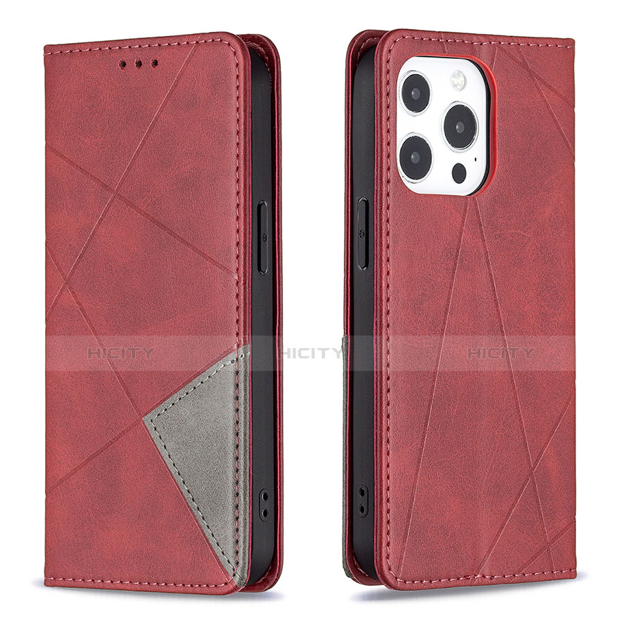 Custodia Portafoglio In Pelle Fantasia Modello Cover con Supporto L04 per Apple iPhone 13 Pro Rosso