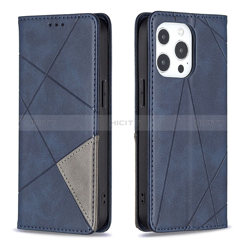 Custodia Portafoglio In Pelle Fantasia Modello Cover con Supporto L04 per Apple iPhone 14 Pro Blu