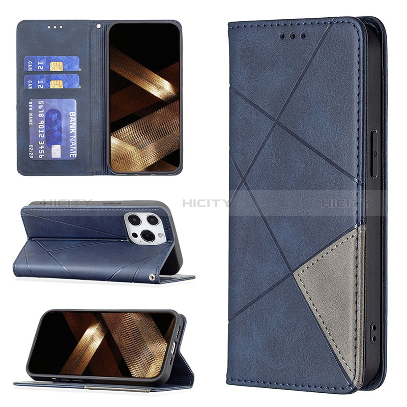 Custodia Portafoglio In Pelle Fantasia Modello Cover con Supporto L04 per Apple iPhone 14 Pro Blu