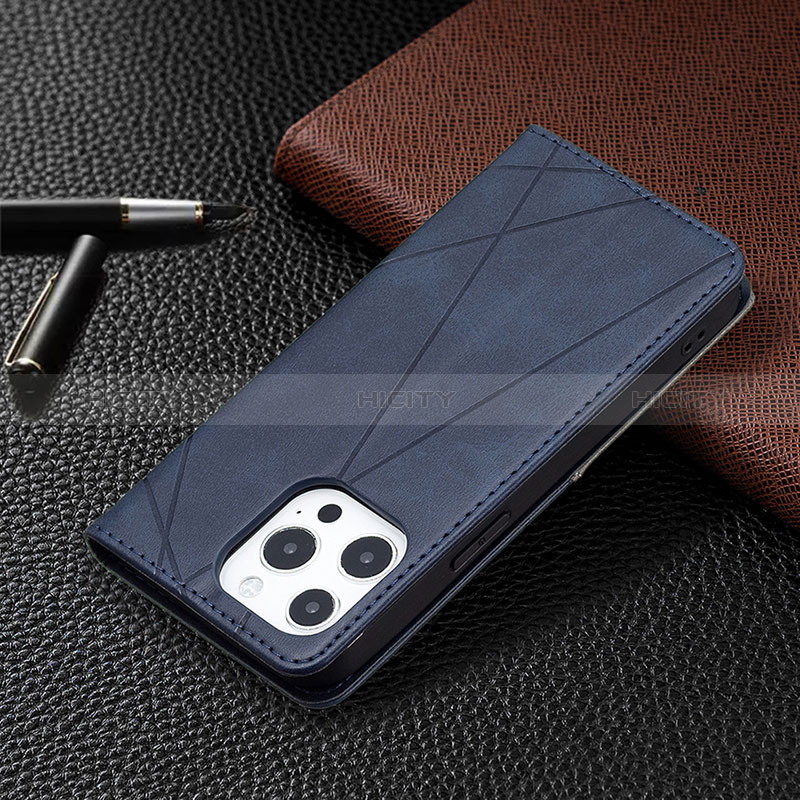 Custodia Portafoglio In Pelle Fantasia Modello Cover con Supporto L04 per Apple iPhone 14 Pro Blu