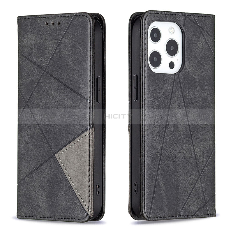 Custodia Portafoglio In Pelle Fantasia Modello Cover con Supporto L04 per Apple iPhone 14 Pro Nero